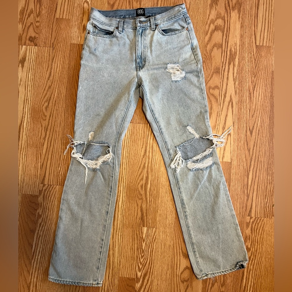 BDG Urban Outfitters Light Wash Ripped Bootcut Jeans Size 27